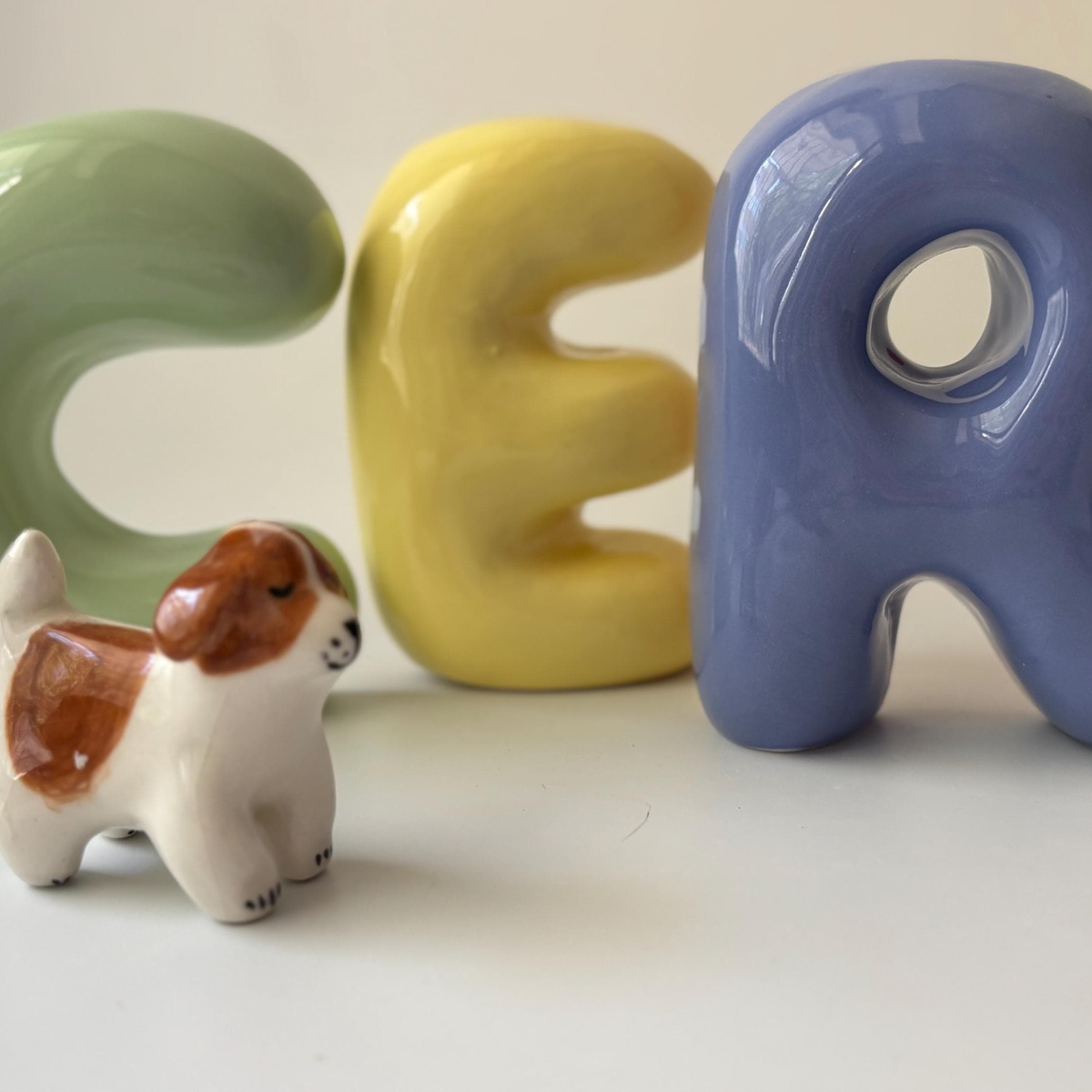 Free Standing Ceramic Letter - Handmade Custom Ceramic Letters | LA015