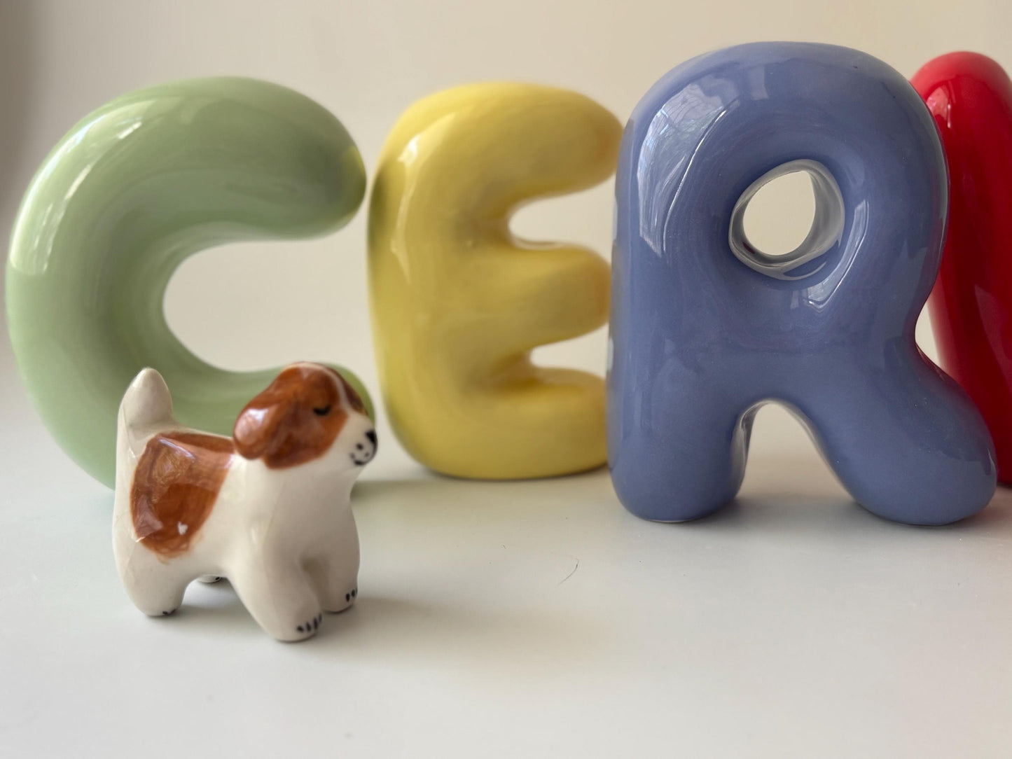 Free Standing Ceramic Letter - Handmade Custom Ceramic Letters | LA015