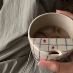 Handcrafted Ceramic Travel Mug with Built-in Lid, "Watch a Sad Movie" Cute Crying Cat Commuter Cup • HX23