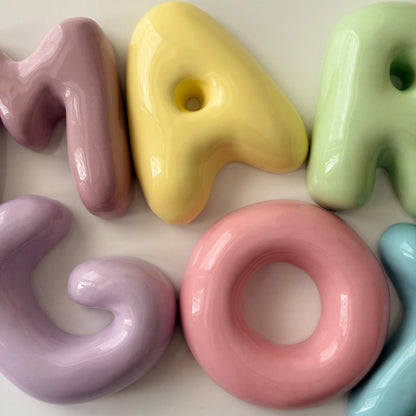 Handmade Ceramic Letter: Nursery Wall Decor, Custom Name Sign