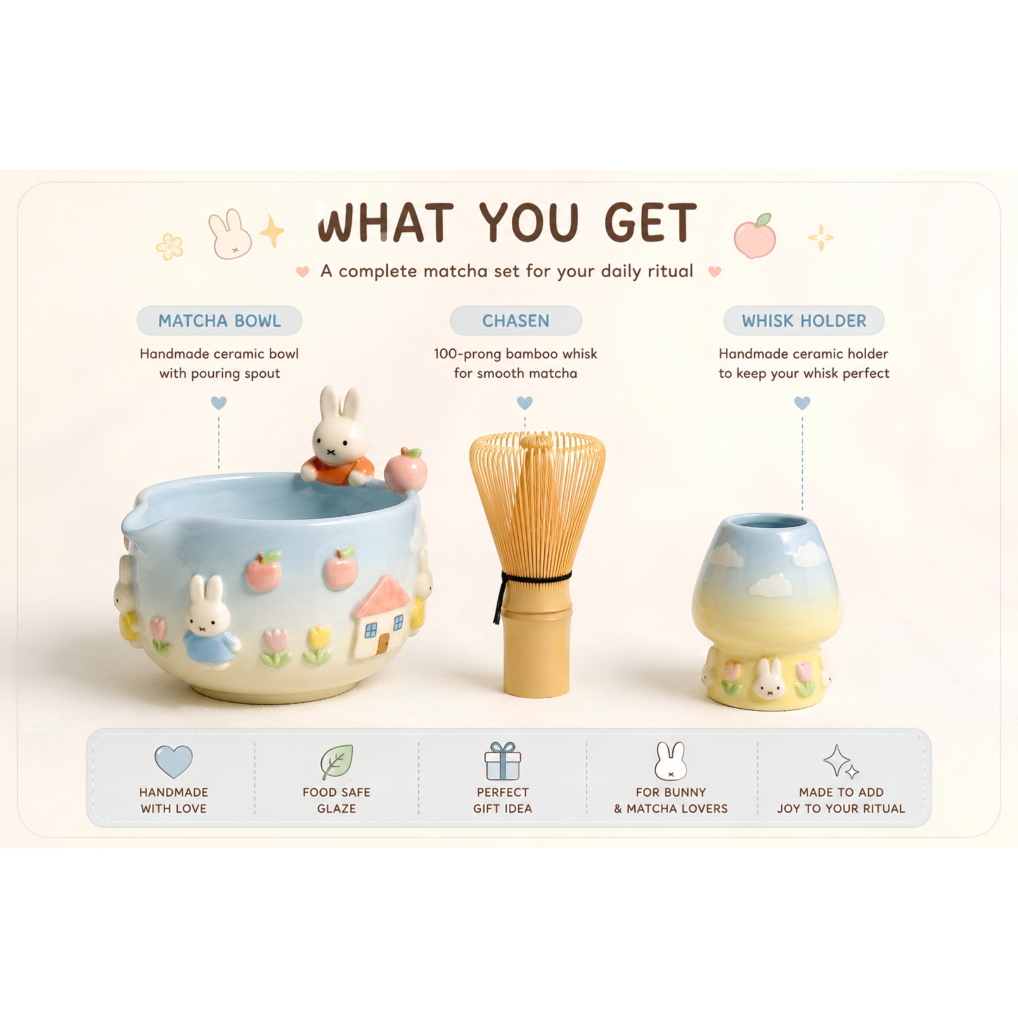 Ombre Miffy Matcha Bowl | Handmade Ceramic Chawan | LA025