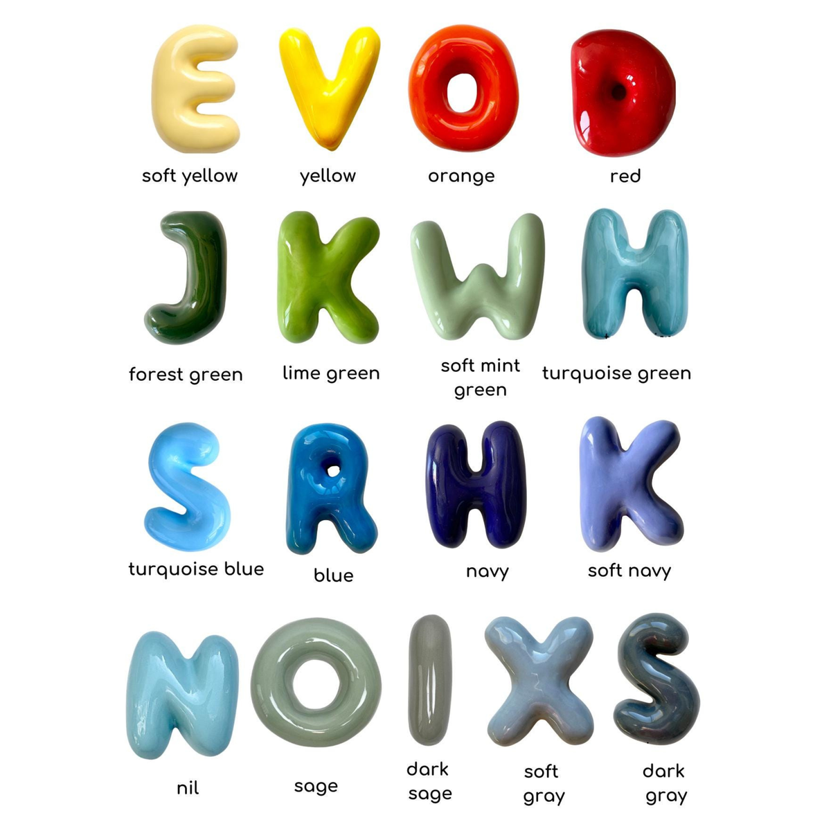 Handmade Custom Ceramic Bubble Letters | LA013