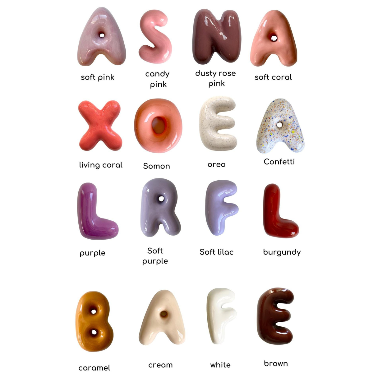 Handmade Custom Ceramic Letters- Personalized Wall Decor | LA009