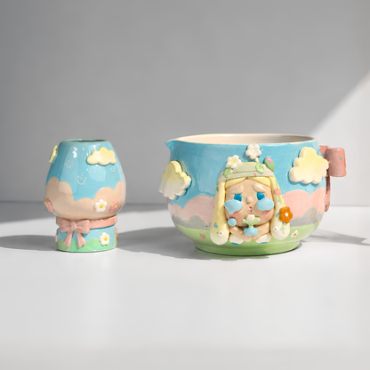 Limited Cry Baby 3D Handcrafted Ceramic Matcha Bowl and Whisk Holder Set – Whimsical Matchawan • HX03