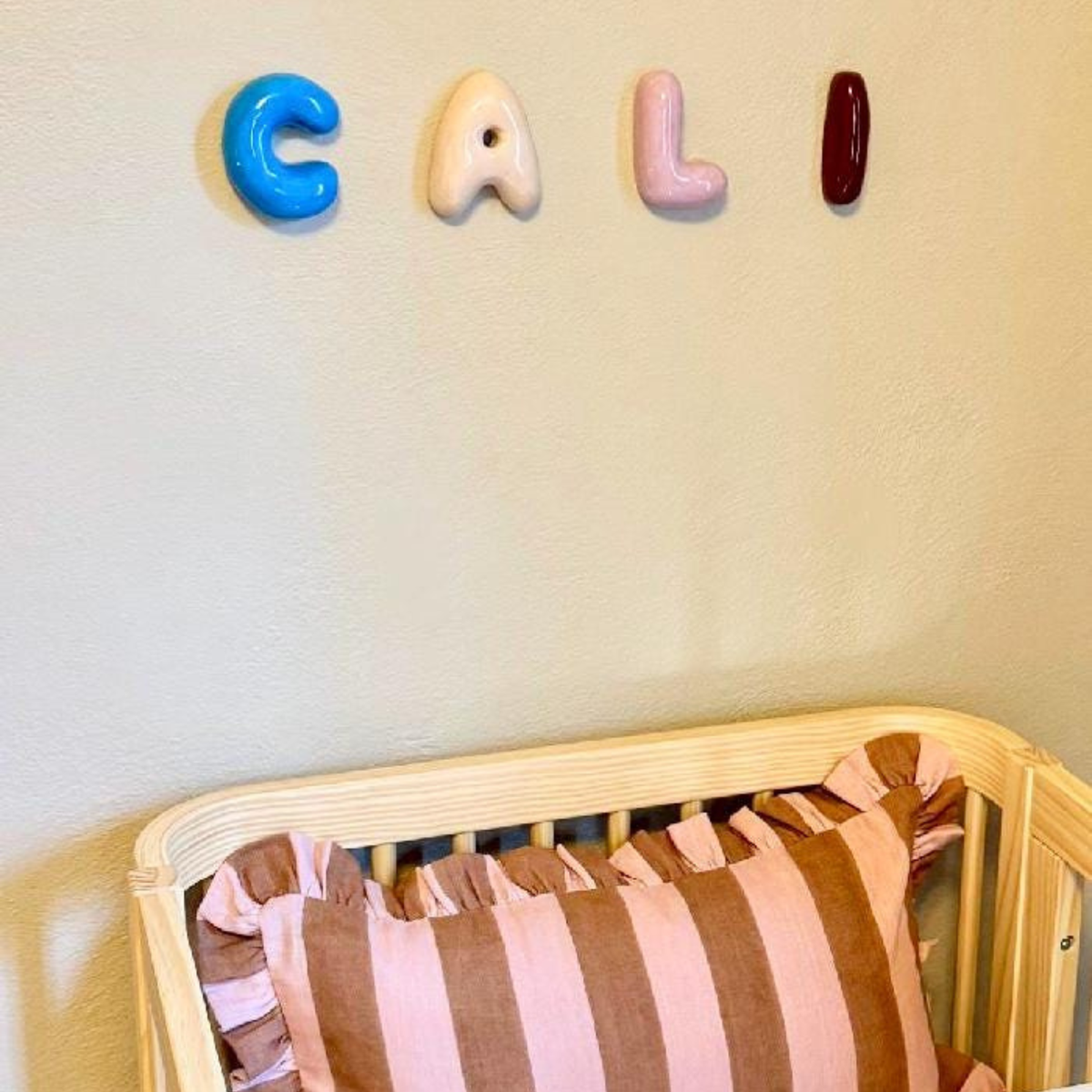 Handmade Ceramic Letter: Nursery Wall Decor, Custom Name Sign | LA002