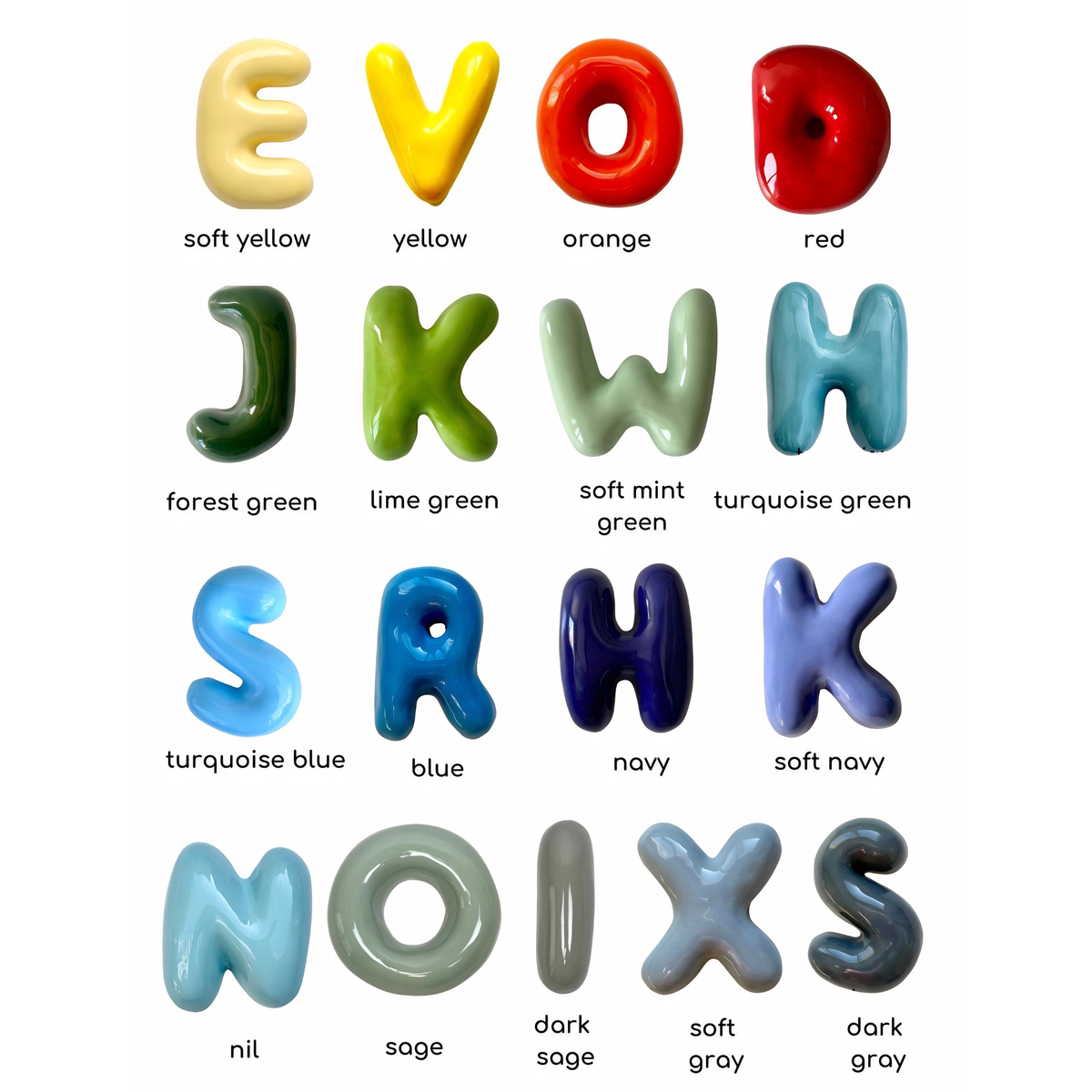 Handmade Custom Ceramic Letters- Personalized Wall Decor | LA009
