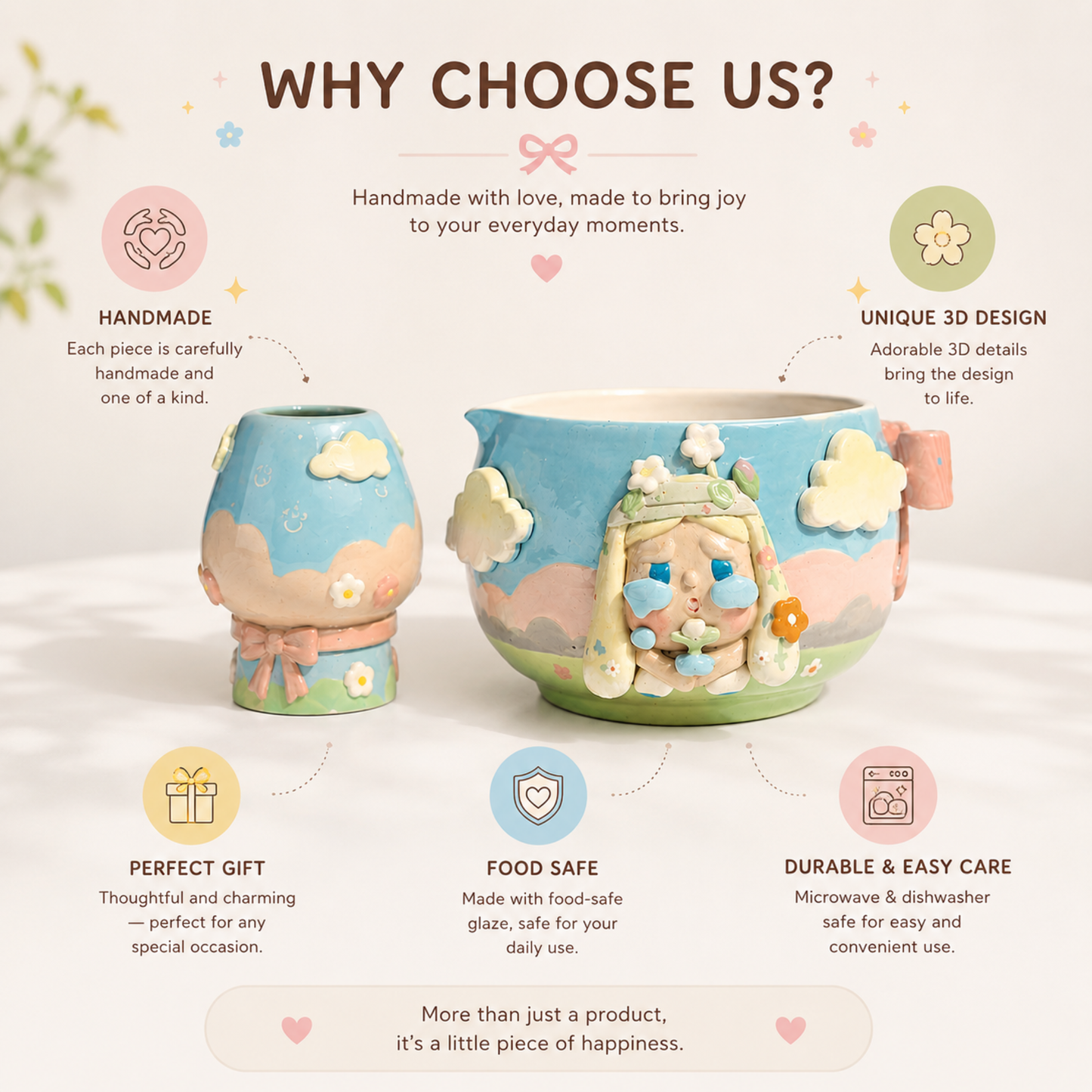 Limited Cry Baby 3D Handcrafted Ceramic Matcha Bowl and Whisk Holder Set – Whimsical Matchawan • HX03