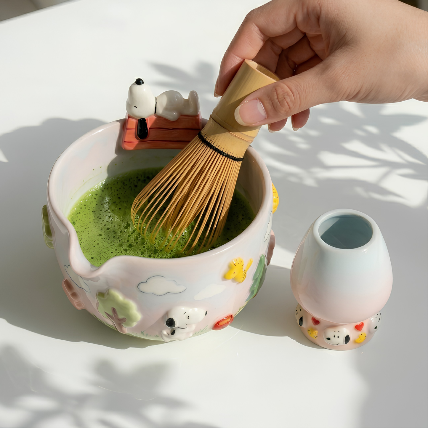 Ombre Snoopy Matcha Bowl | Handmade Ceramic Chawan | LA013