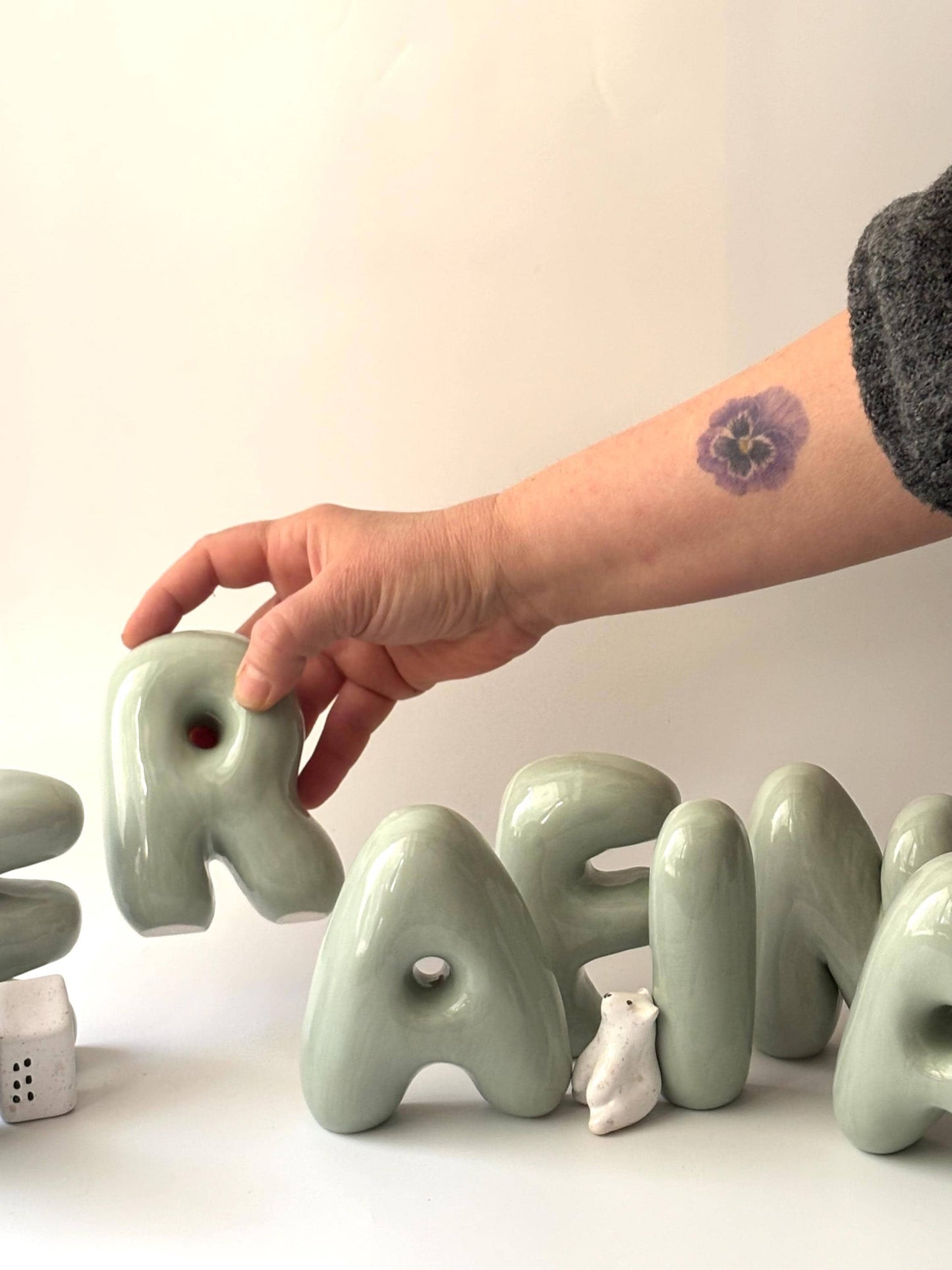 Free Standing Ceramic Letter - Handmade Custom Ceramic Letters | LA015