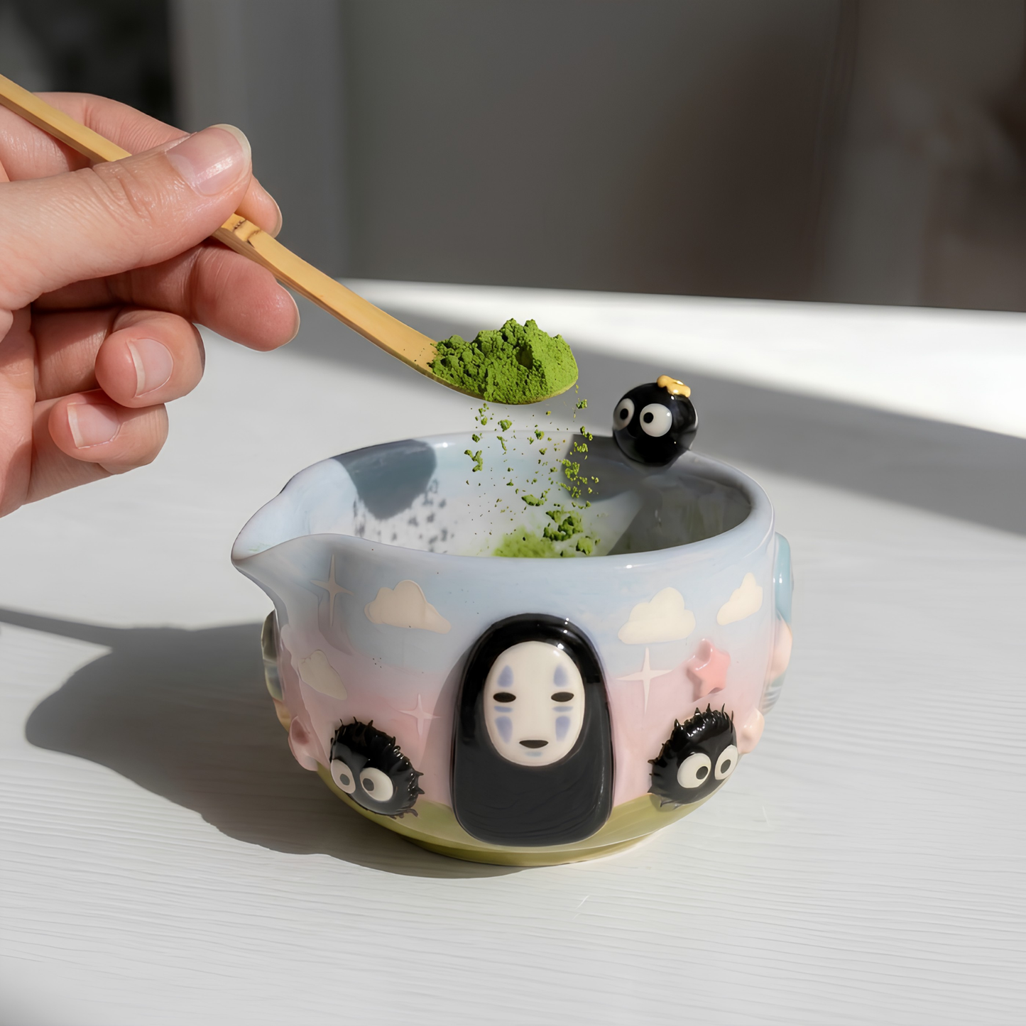 Ombre Noface Matcha Bowl | Handmade Ceramic Chawan | LA026