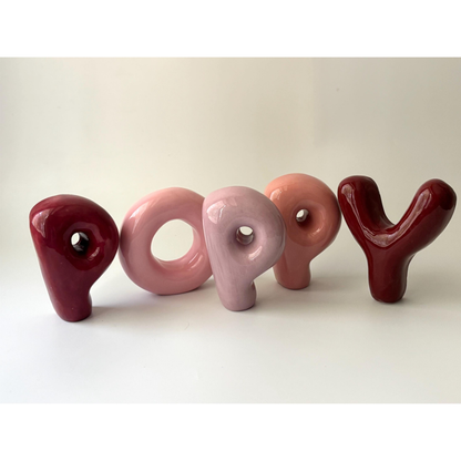 Free Standing Ceramic Letter - Handmade Custom Ceramic Letters | LA015