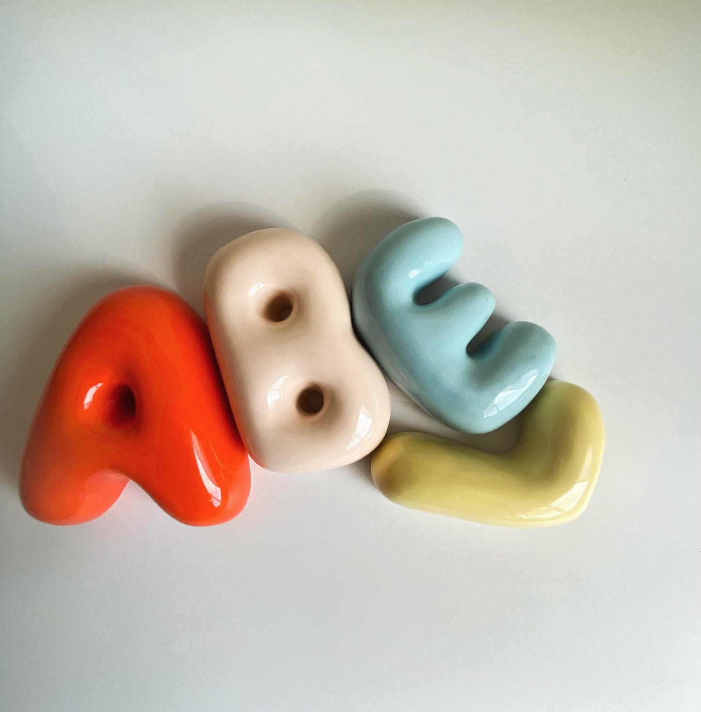 Ceramic Bubble Letters-Personalized Ceramic Letter- Handmade Wall Decor