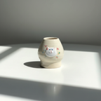 Handcrafted Sporty Cat Ceramic Matcha Bowl and Whisk Holder Set • HX29