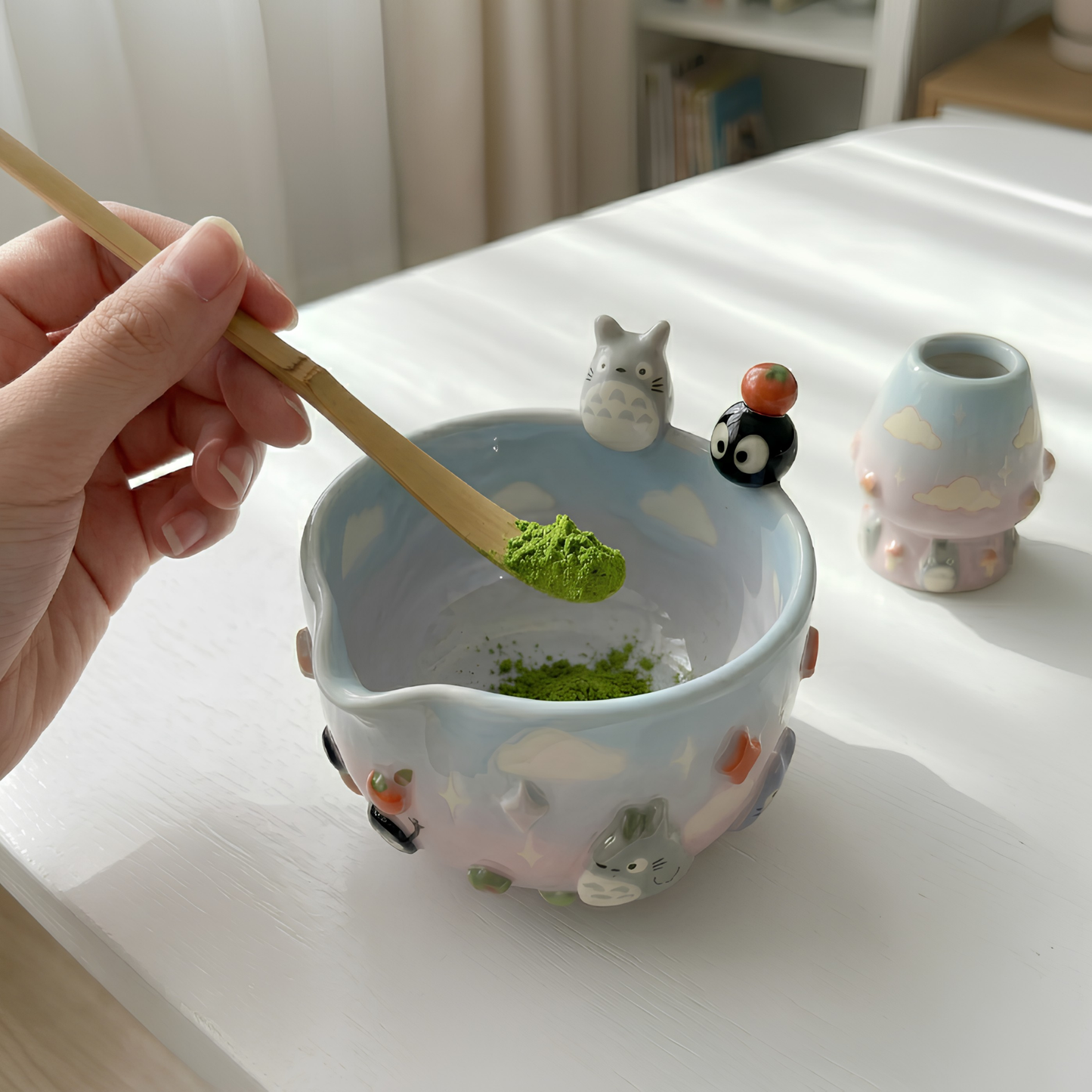 Ombré My Neighbor Totoro Matcha Bowl | Handmade Ceramic Chawan | LA022