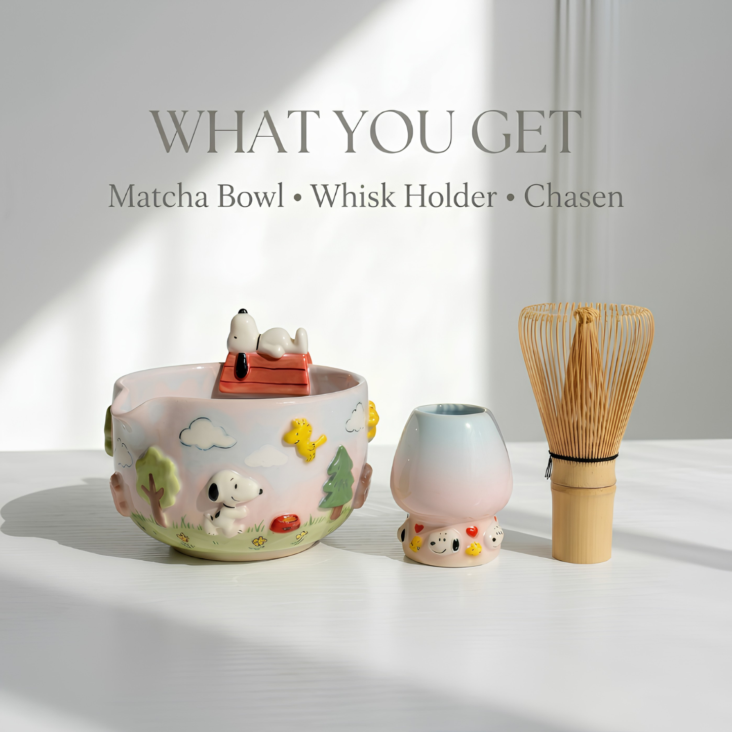 Ombre Snoopy Matcha Bowl | Handmade Ceramic Chawan | LA013