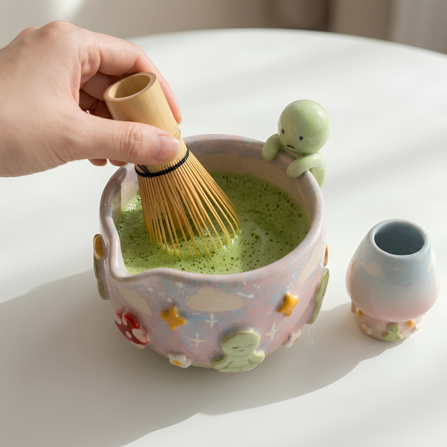 Ombré Smiski Matcha Bowl | Handmade Ceramic Chawan | LA021