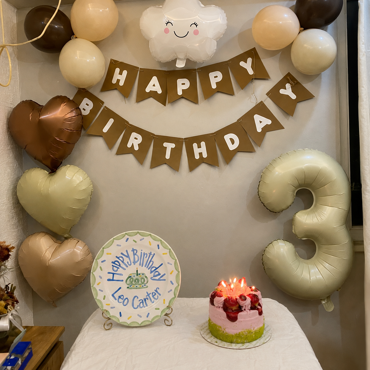 Personalized Green Birthday Plate, Custom Ceramic Birthday Dish, Green Scallop Border Plate, Boys Birthday Tradition Heirloom Keepsake | B092