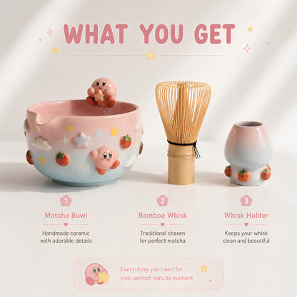 Ombre Kirby Matcha Bowl | Handmade Ceramic Chawan | LA016