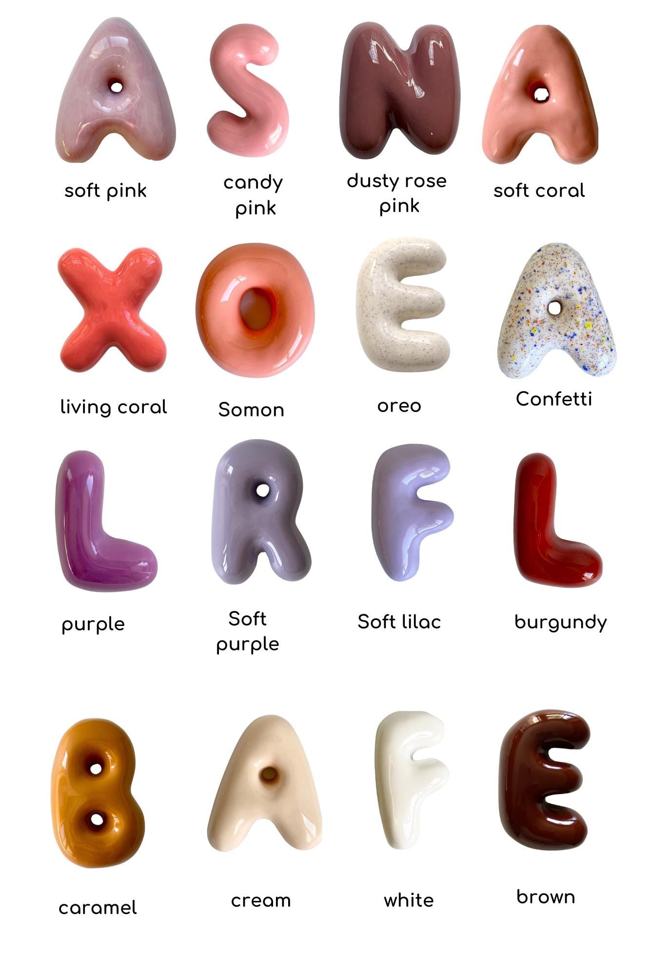 Free Standing Ceramic Letter - Handmade Custom Ceramic Letters | LA015