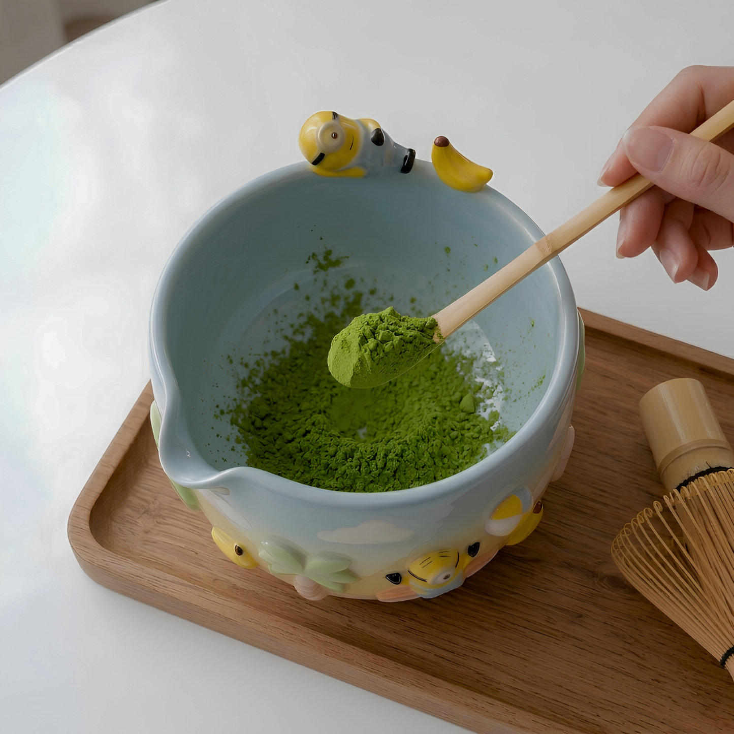 Ombre Minion Matcha Bowl | Handmade Ceramic Chawan | LA027