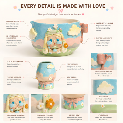 Limited Cry Baby 3D Handcrafted Ceramic Matcha Bowl and Whisk Holder Set – Whimsical Matchawan • HX03