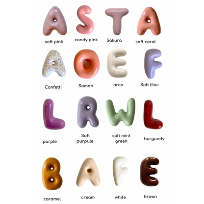 Ceramic Bubble Letters-Personalized Ceramic Letter- Handmade Wall Decor | LA006