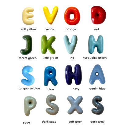 Personalized Baby Gift , Ceramic Bubble Letters-Personalized Ceramic Letter- Handmade Wall Decor | LA011