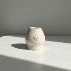 Handcrafted Sporty Cat Ceramic Matcha Bowl and Whisk Holder Set • HX29