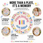Custom Hand Painted Ceramic Birthday Plate, Floral Botanical Dish, Personalized Birthday Plate Date, First Birthday Gift Girl | BGI022