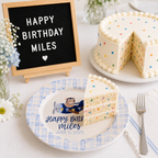 Personalized Birthday Plate for Boy, Airplane Ceramic Keepsake, Custom Name Birthday Plate | BGI023