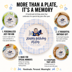Personalized Birthday Plate for Boy, Airplane Ceramic Keepsake, Custom Name Birthday Plate | BGI023