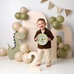 Personalized Birthday Plate – Custom Name & Date with Green Checkerboard Border, Balloons & Birthday Cake – Birthday Celebration | BGI011