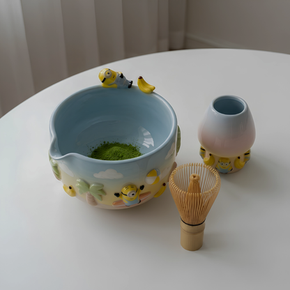 Ombre Minion Matcha Bowl | Handmade Ceramic Chawan | LA027