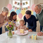 Custom Name Birthday Plate – Pink Gingham Floral Cake Design | BHL006