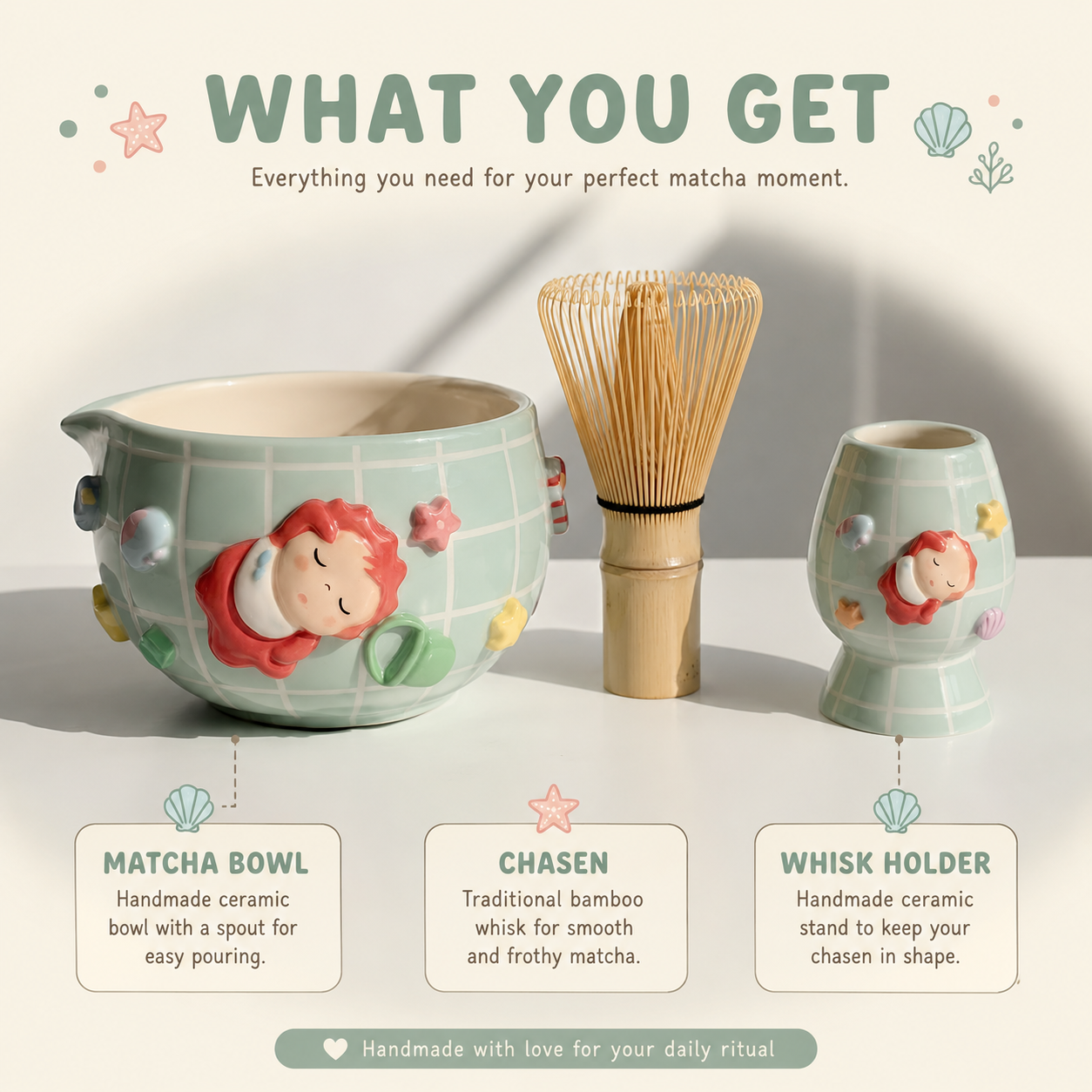 Ponyo Matcha Bowl | Handmade Ceramic Matcha Tea Set