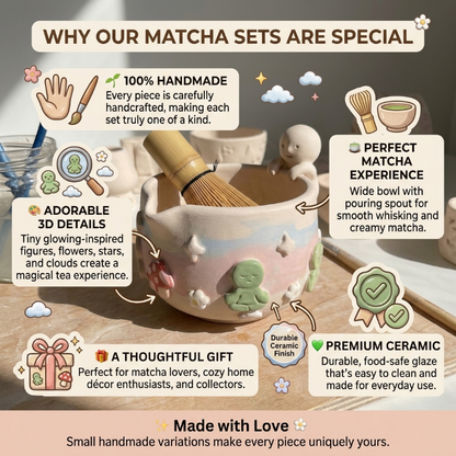 Ombré Smiski Matcha Bowl | Handmade Ceramic Chawan | LA021