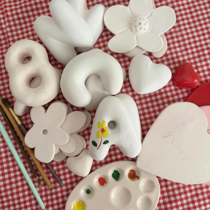 Baby Shower Ceramic Letters - Paint you own pottery & Biscuits (Unglazed / Ready to Paint) | LA016