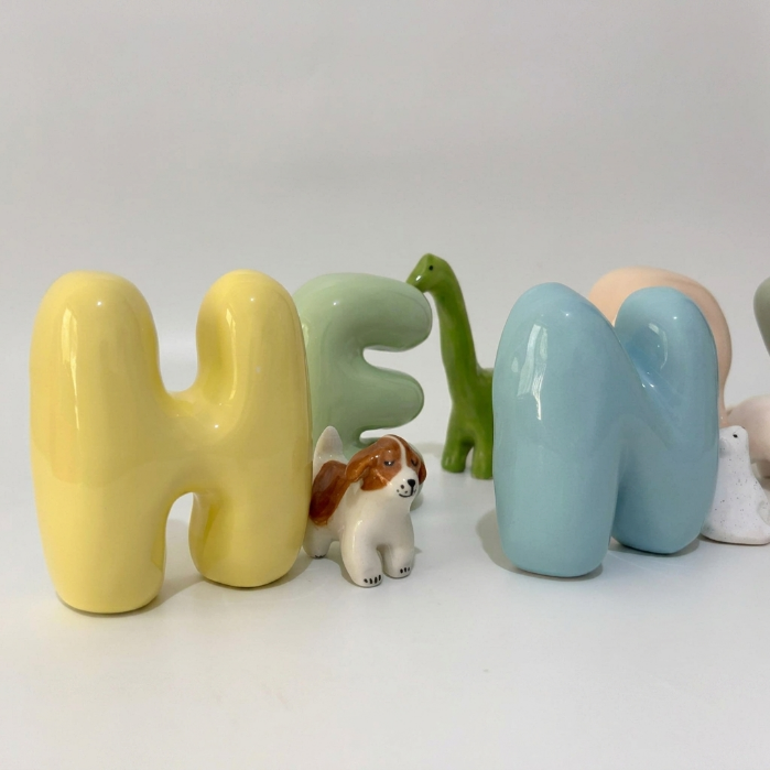 Free Standing Ceramic Letter - Handmade Custom Ceramic Letters | LA015