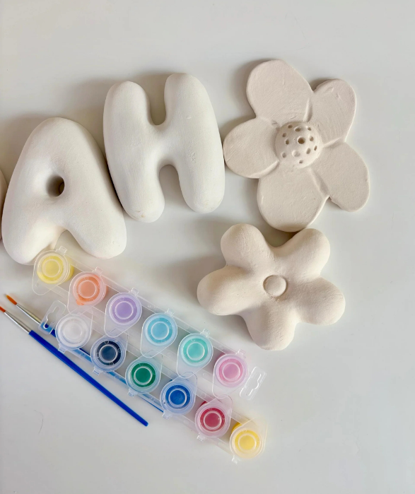Baby Shower Ceramic Letters - Paint you own pottery & Biscuits (Unglazed / Ready to Paint) | LA016
