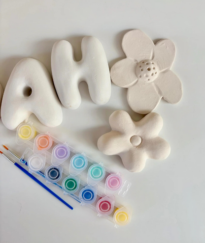 Baby Shower Ceramic Letters - Paint you own pottery & Biscuits (Unglazed / Ready to Paint) | LA016