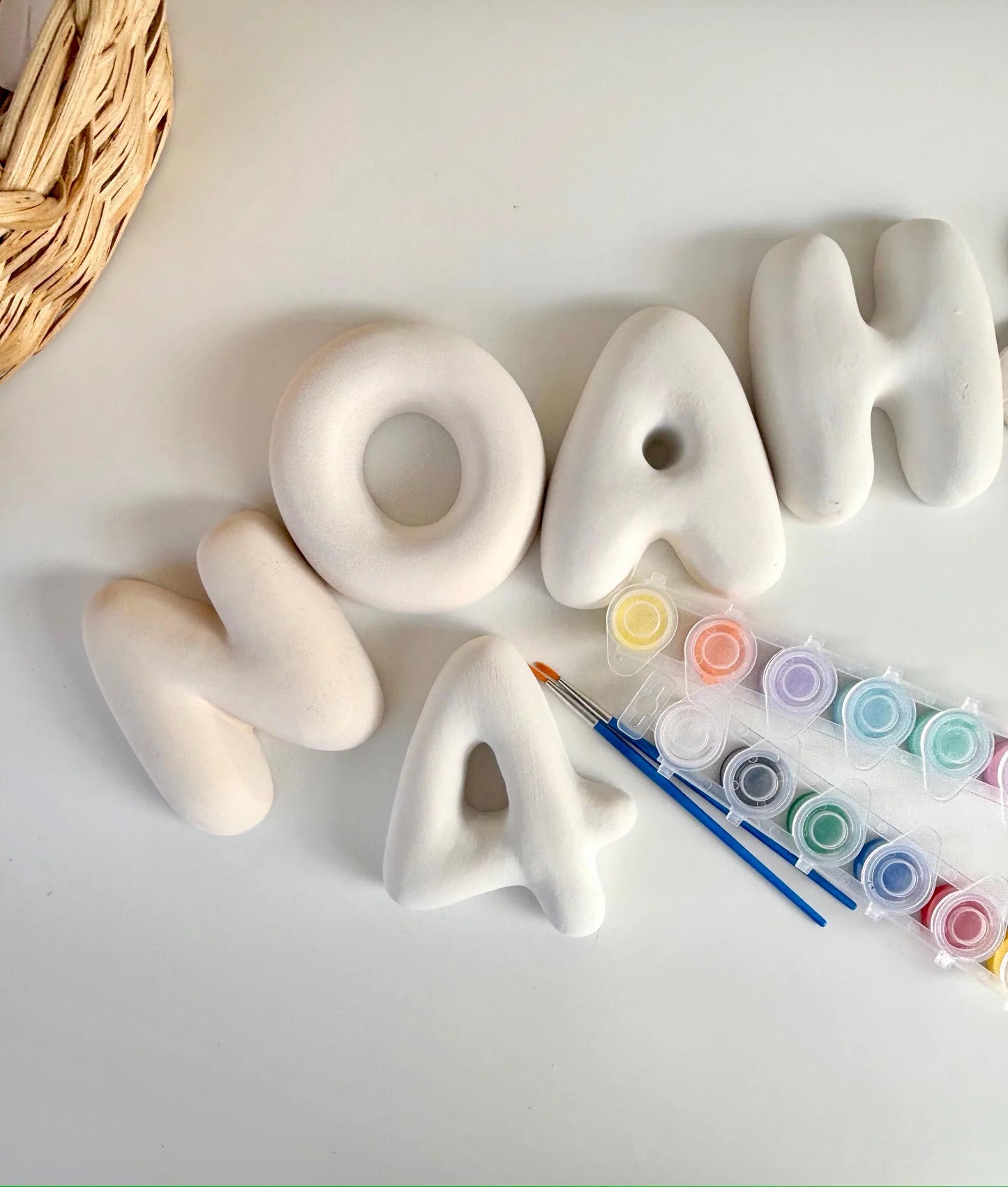 Baby Shower Ceramic Letters - Paint you own pottery & Biscuits (Unglazed / Ready to Paint) | LA016