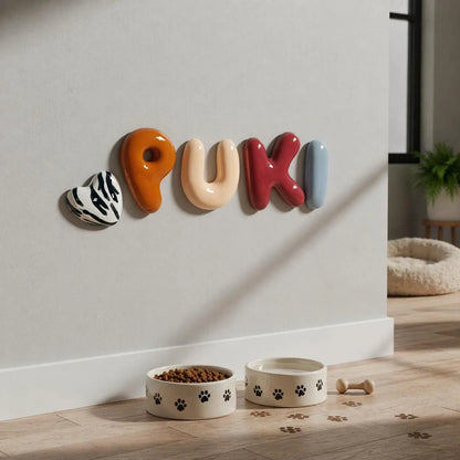Personalized Ceramic Pet Name Letters – Mini 8cm Bubble Wall Decor