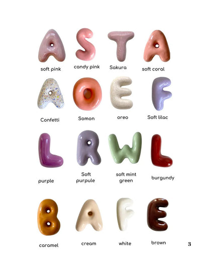 Personalized Ceramic Pet Name Letters – Mini 8cm Bubble Wall Decor