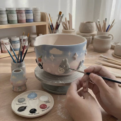 Ombré My Neighbor Totoro Matcha Bowl | Handmade Ceramic Chawan | LA022