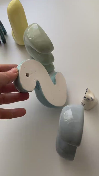 Free Standing Ceramic Letter - Handmade Custom Ceramic Letters | LA015